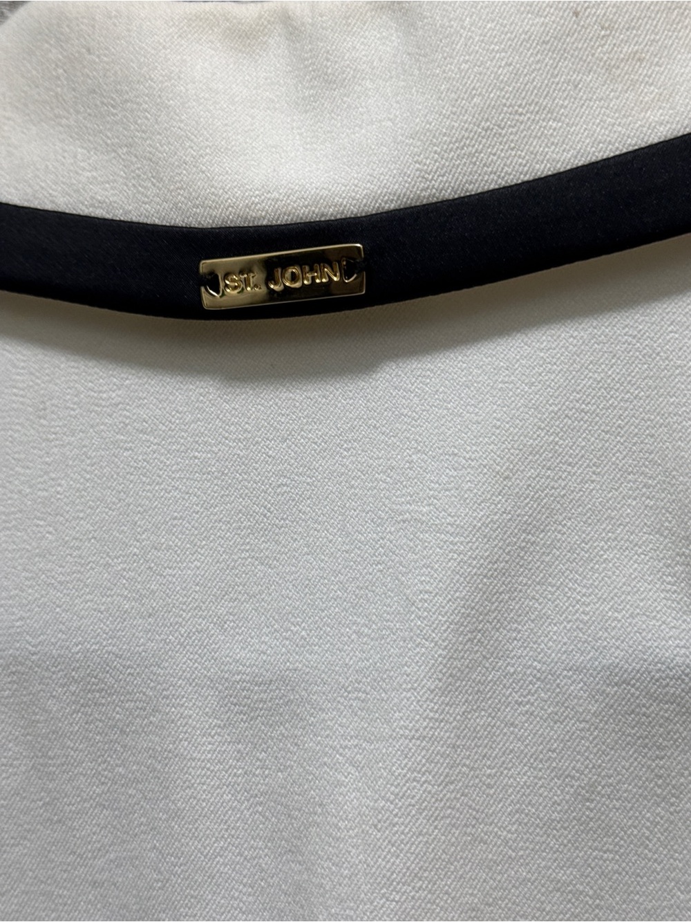 St. John White Blazer with Black Trim